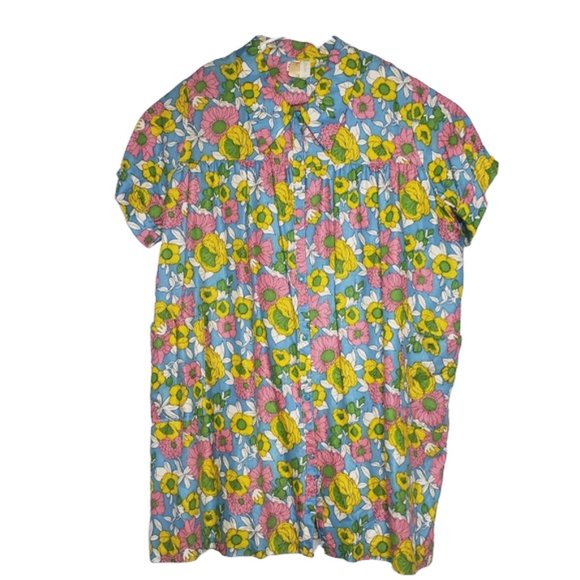 Vintage Lane Bryant 60s Colorful Floral House Coat Plus Size 50-52 - Picture 13 of 15